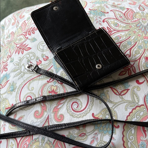 Brighton Black Embossed Wallet with Belt - Picture 2 of 6